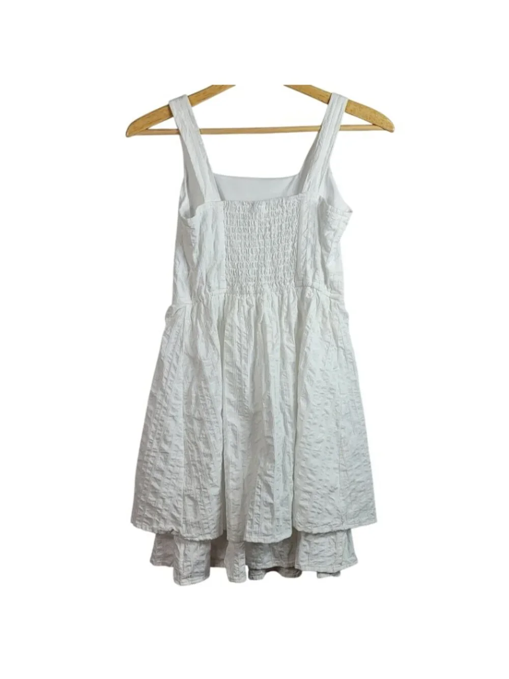 Art Class Girls Sleeveless Dress White Size 14 XL Square Neck Lined Smocked Knee